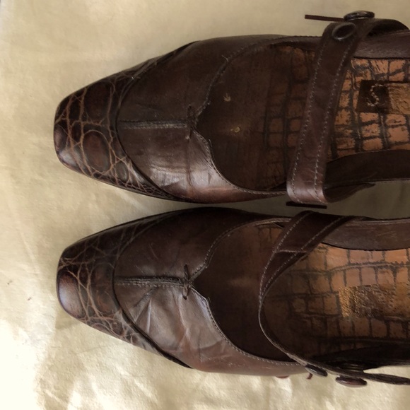 Hispanitas Wedge Leather Mary Jane  Shoes - Picture 4 of 10